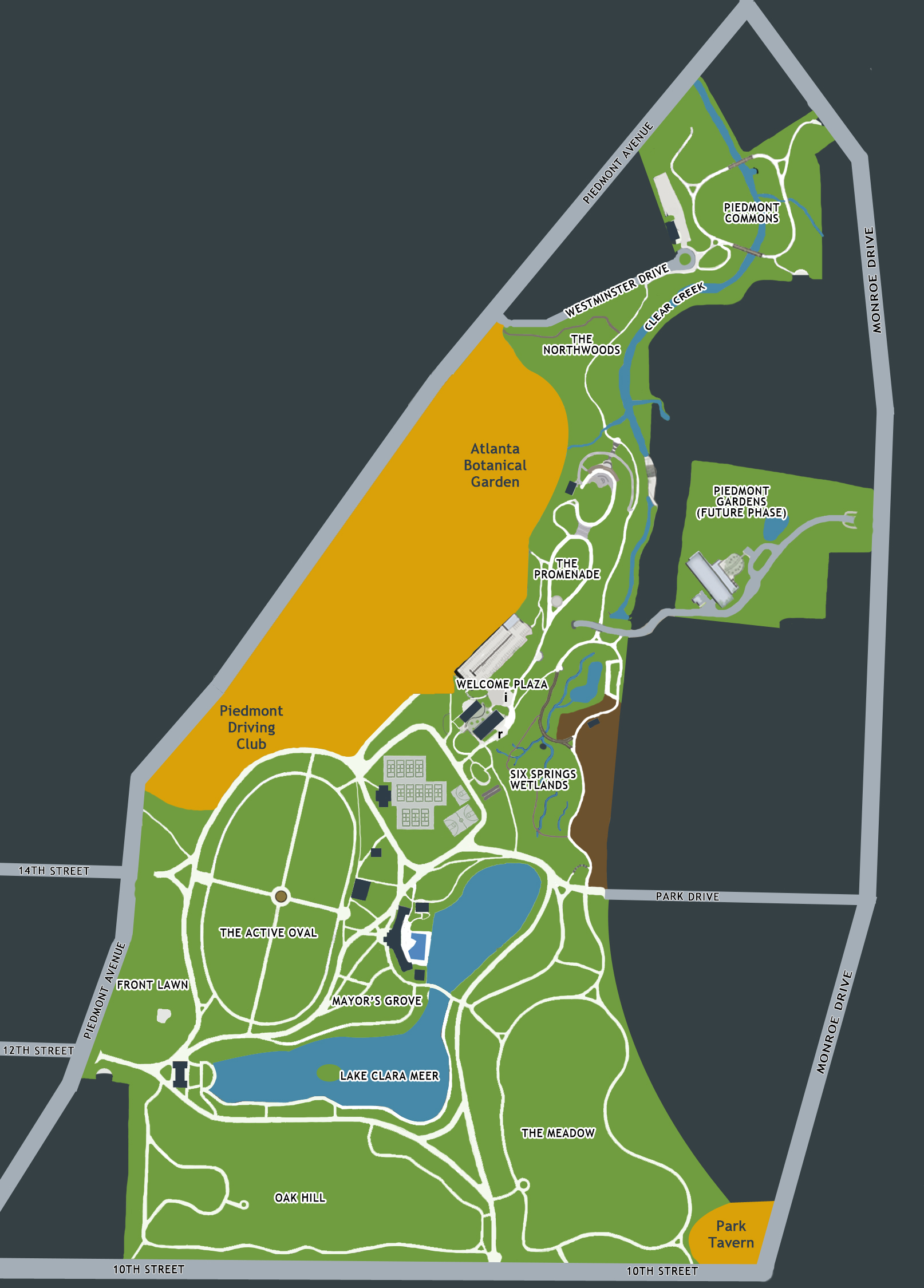 Piedmont Park Atlanta Map Maps   Piedmont Park Conservancy, Inc.