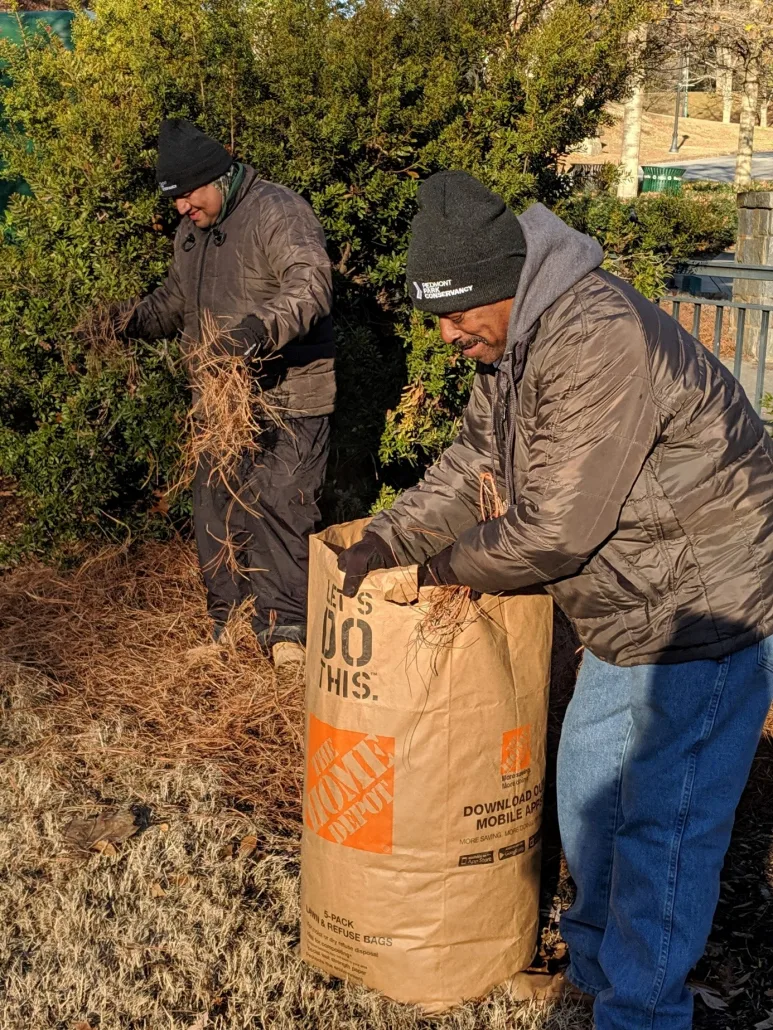 Landscapers with Home Depot Bags
