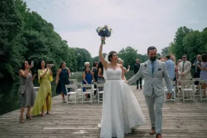 Micro-wedding in Piedmont Park, happy couple, wedding in park