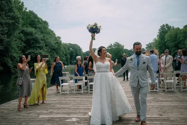 Micro-wedding in Piedmont Park, happy couple, wedding in park